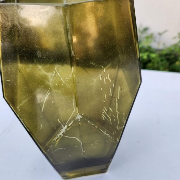 Beautiful Vintage Green Hexagon Vase Terrarium Decor Mid Century Modern Rustic F - Picture 7 of 16